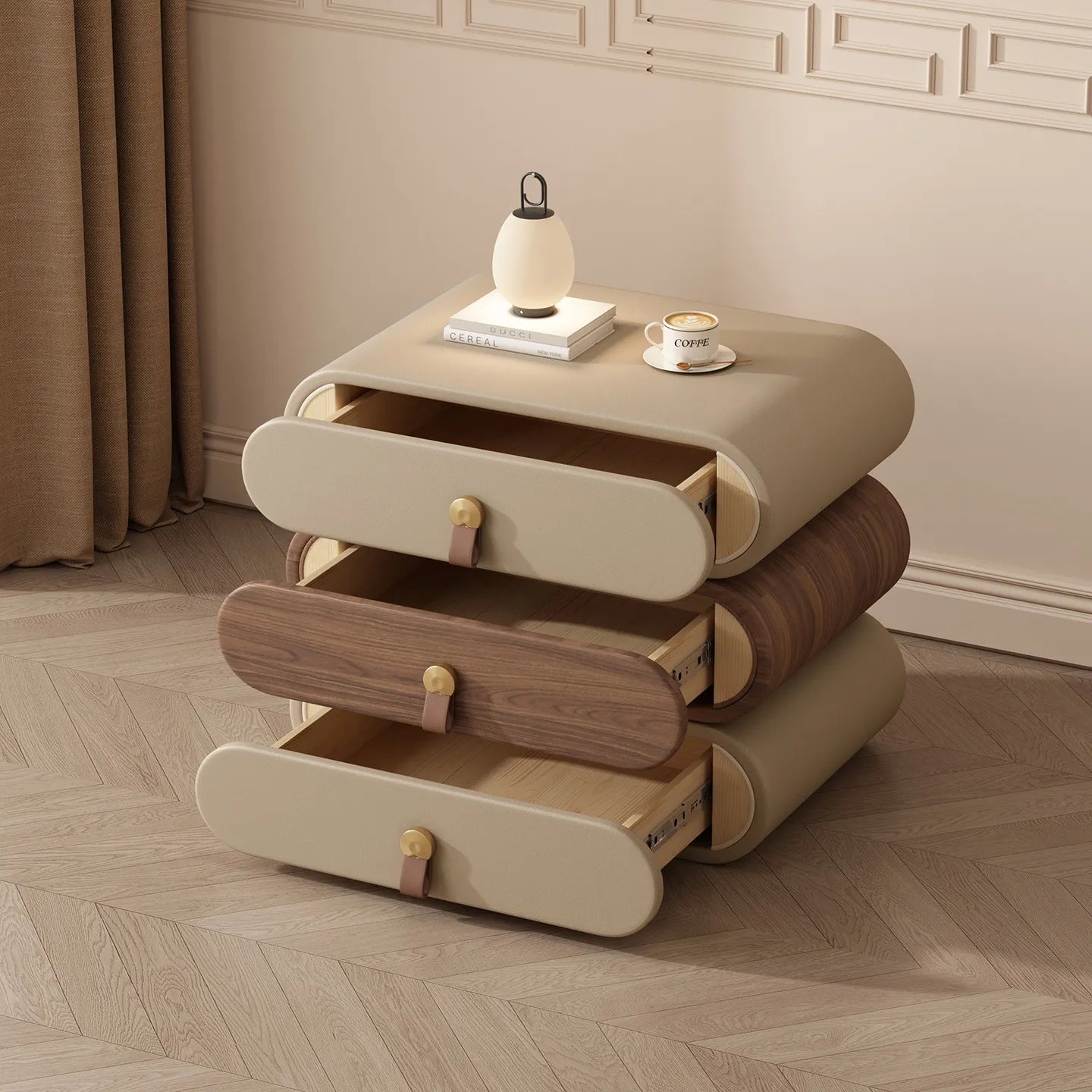 Nightstand Khaki/Brown Beige/Brown Beige/Natural Pink/Beige Orange/Beige Green/Beige COLOR1 Dark brown/Brown Black/Beige Brown/Beige Synthetic leather Pine flsjj-6306