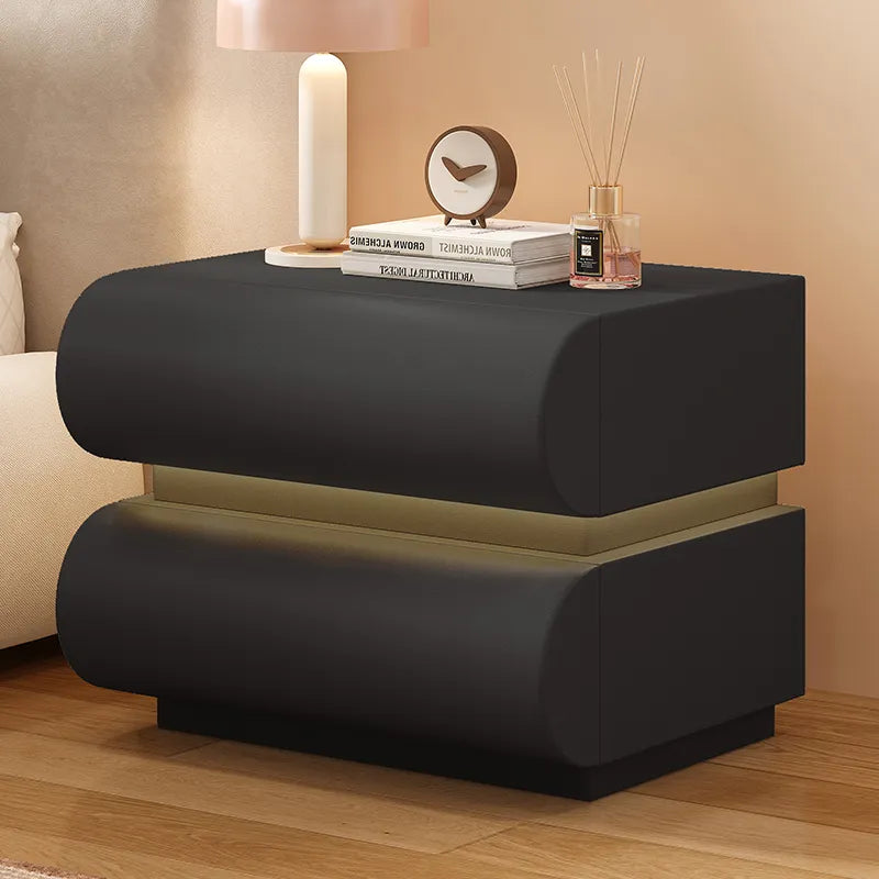 Nightstand Khaki Light gray Dark gray Green Pink Black Beige White Synthetic leather Pine Multi-layer board flsjj-6307