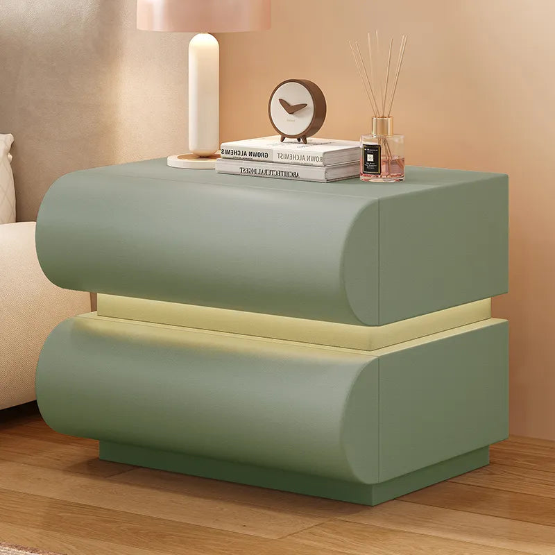 Nightstand Khaki Light gray Dark gray Green Pink Black Beige White Synthetic leather Pine Multi-layer board flsjj-6307