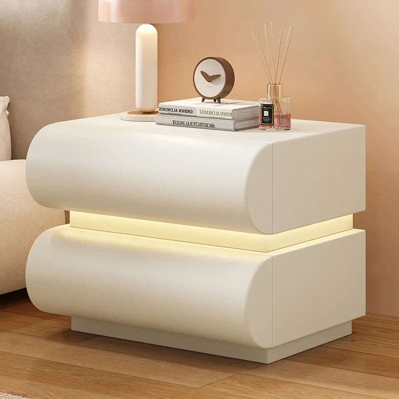 Nightstand Khaki Light gray Dark gray Green Pink Black Beige White Synthetic leather Pine Multi-layer board flsjj-6307