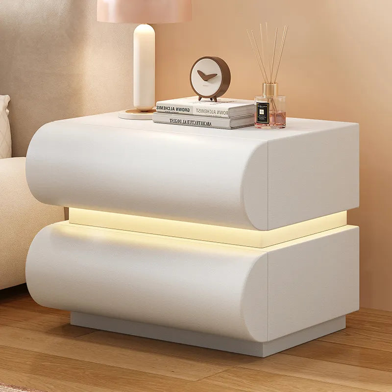 Nightstand Khaki Light gray Dark gray Green Pink Black Beige White Synthetic leather Pine Multi-layer board flsjj-6307