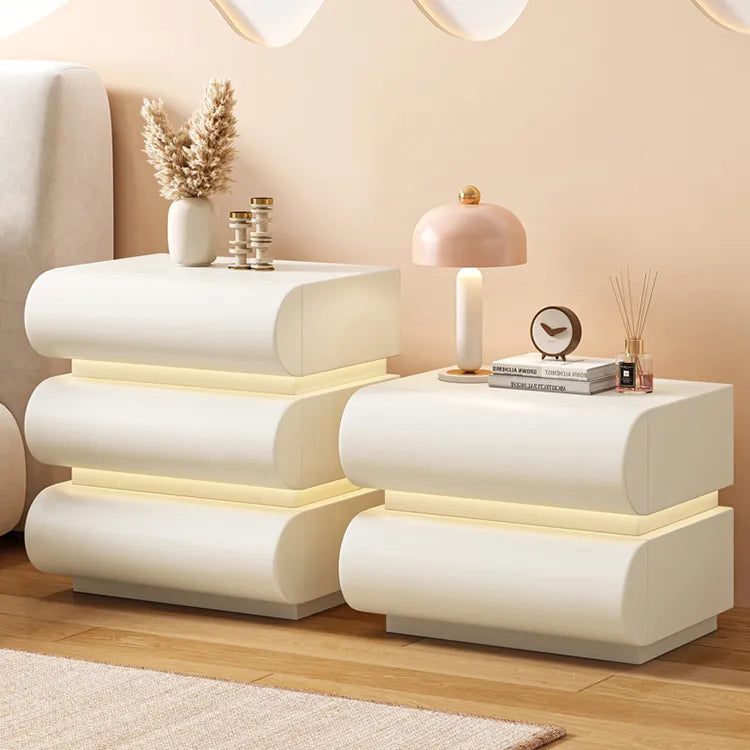 Nightstand Khaki Light gray Dark gray Green Pink Black Beige White Synthetic leather Pine Multi-layer board flsjj-6307