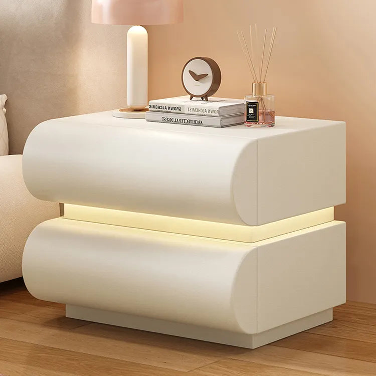 Nightstand Khaki Light gray Dark gray Green Pink Black Beige White Synthetic leather Pine Multi-layer board flsjj-6307