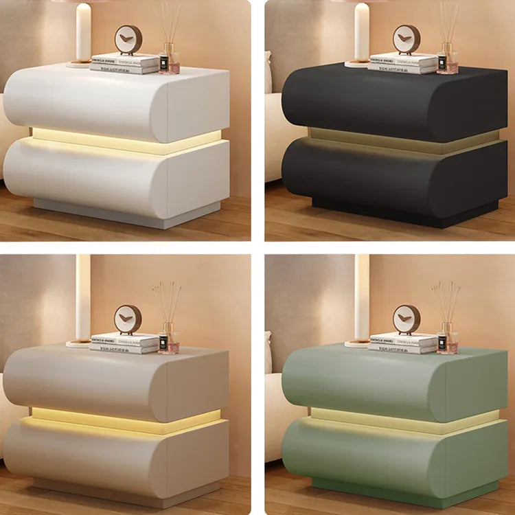 Nightstand Khaki Light gray Dark gray Green Pink Black Beige White Synthetic leather Pine Multi-layer board flsjj-6307