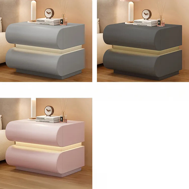 Nightstand Khaki Light gray Dark gray Green Pink Black Beige White Synthetic leather Pine Multi-layer board flsjj-6307