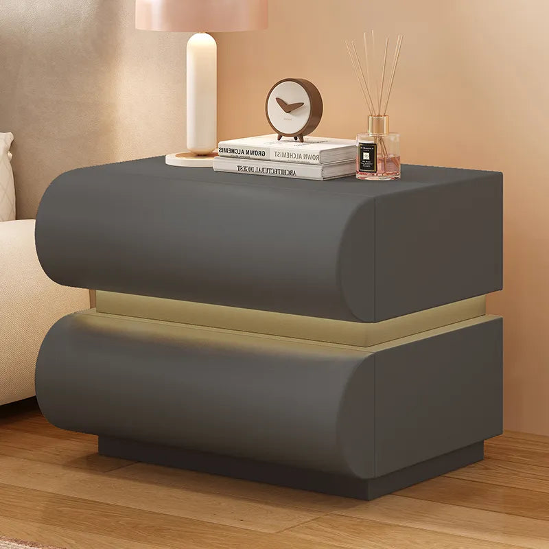 Nightstand Khaki Light gray Dark gray Green Pink Black Beige White Synthetic leather Pine Multi-layer board flsjj-6307