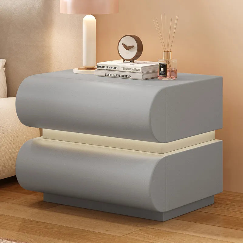 Nightstand Khaki Light gray Dark gray Green Pink Black Beige White Synthetic leather Pine Multi-layer board flsjj-6307