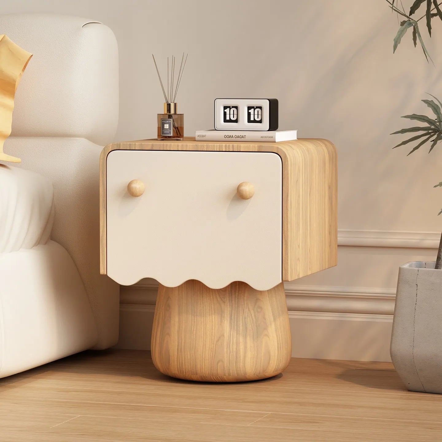 Nightstand Natural/Beige Brown/Beige Khaki/Beige Pink/Beige Green/Beige Black/Beige Beige Light green/Beige Synthetic leather Solid wood flsjj-6312