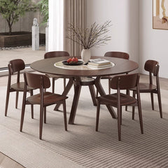 Elegant Glossy White Sintered Stone Table with Premium Ash Wood Base fmbs-005