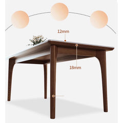 Stylish Brown Table with Natural Sintered Stone and Ash Wood Frame fmbs-006