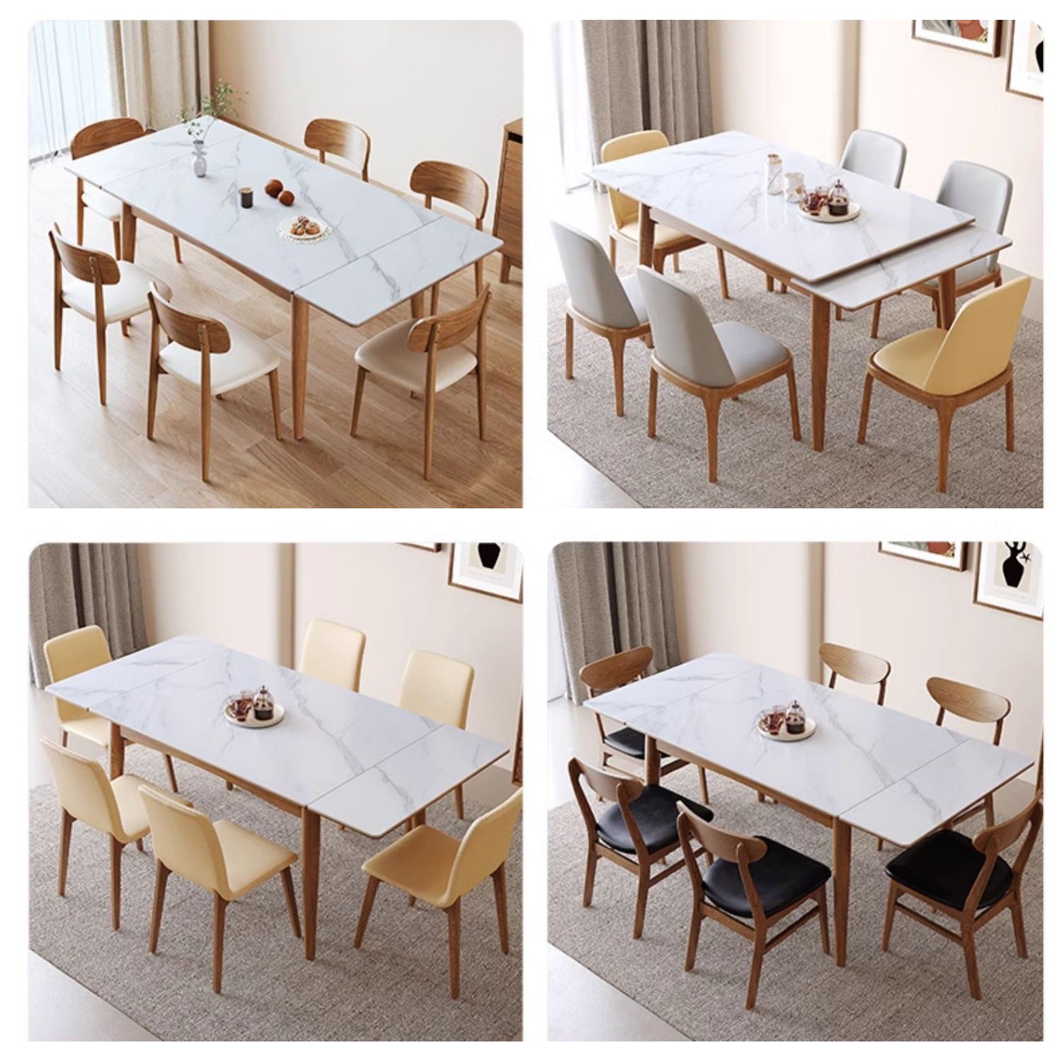 Elegant Brown Framed Table with Natural Sintered Stone and Ash Wood Finish fmbs-008
