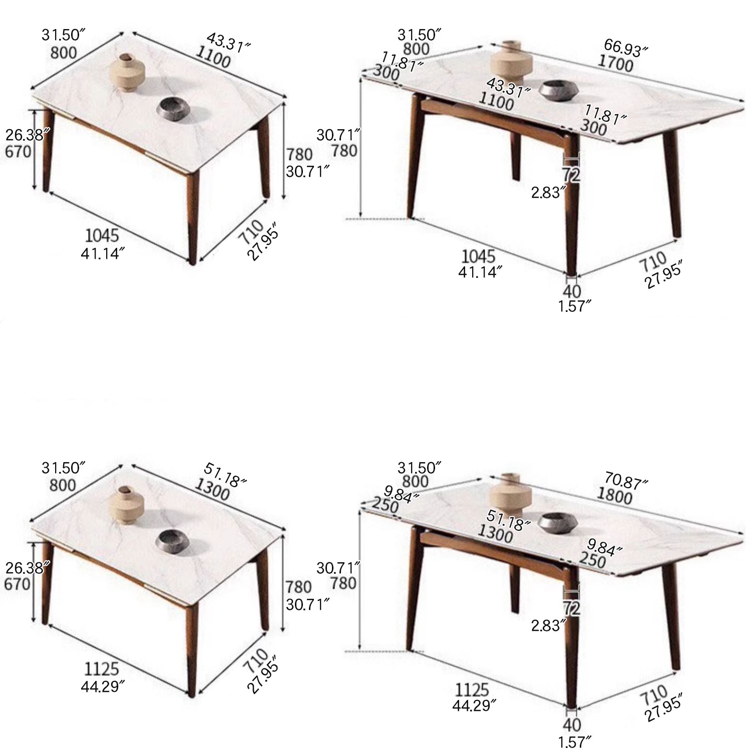 Elegant Brown Framed Table with Natural Sintered Stone and Ash Wood Finish fmbs-008
