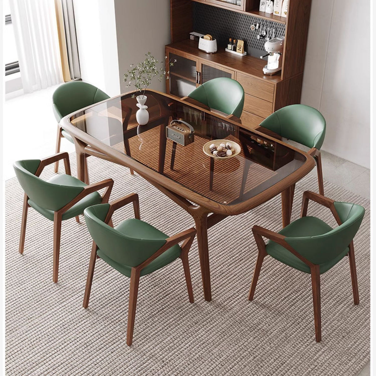 Premium Handmade Natural Ash Wood Dining Table - Brown Finish fmbs-014