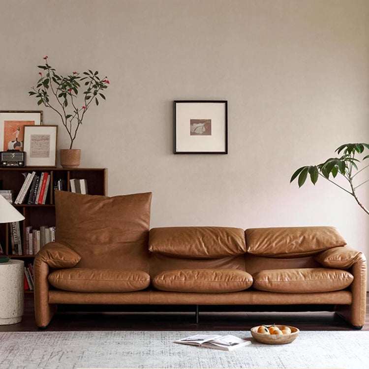 Stylish Genuine Leather Down Sofa – Luxurious Comfort for Your Living Room fme-3133