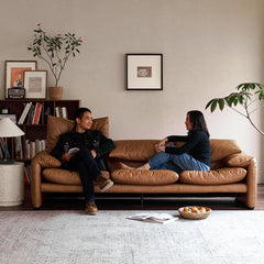 Stylish Genuine Leather Down Sofa – Luxurious Comfort for Your Living Room fme-3133