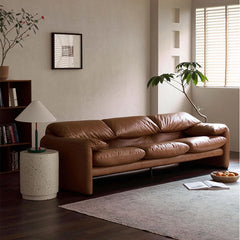 Stylish Genuine Leather Down Sofa – Luxurious Comfort for Your Living Room fme-3133