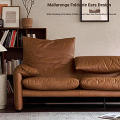 Stylish Genuine Leather Down Sofa – Luxurious Comfort for Your Living Room fme-3133