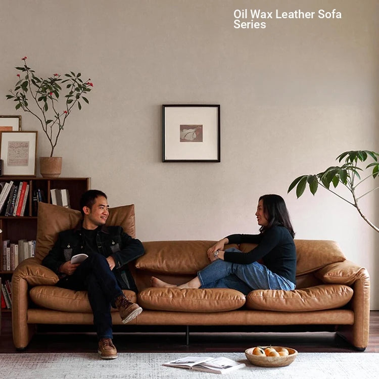 Stylish Genuine Leather Down Sofa – Luxurious Comfort for Your Living Room fme-3133