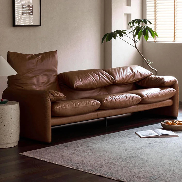 Stylish Genuine Leather Down Sofa – Luxurious Comfort for Your Living Room fme-3133