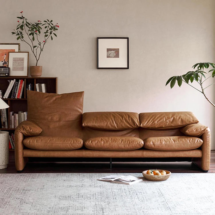 Stylish Genuine Leather Down Sofa – Luxurious Comfort for Your Living Room fme-3133