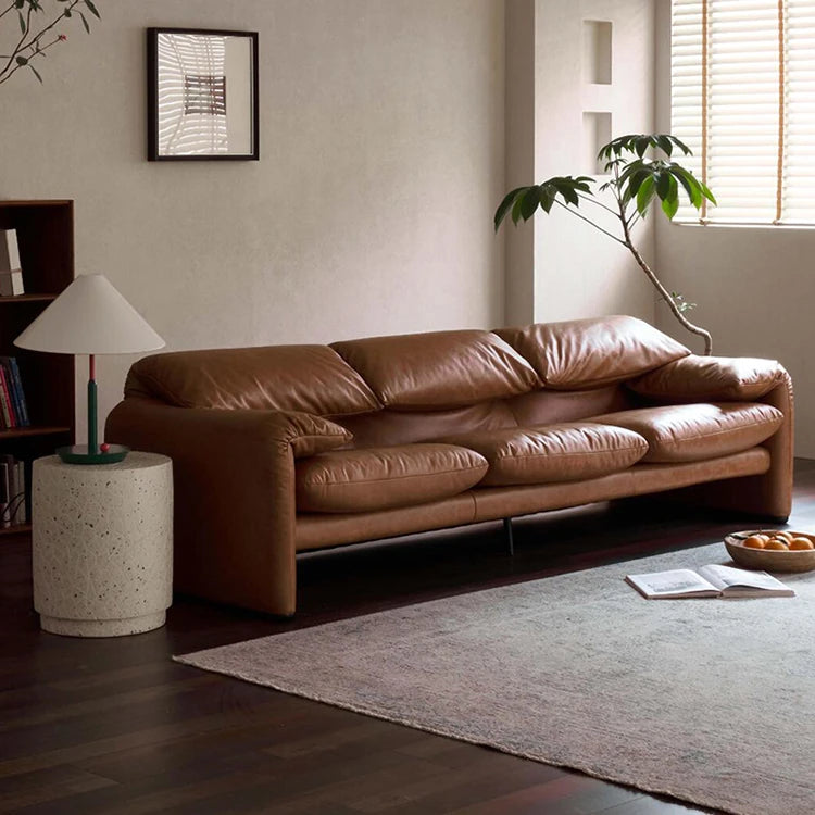 Stylish Genuine Leather Down Sofa – Luxurious Comfort for Your Living Room fme-3133