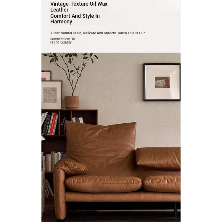 Stylish Genuine Leather Down Sofa – Luxurious Comfort for Your Living Room fme-3133
