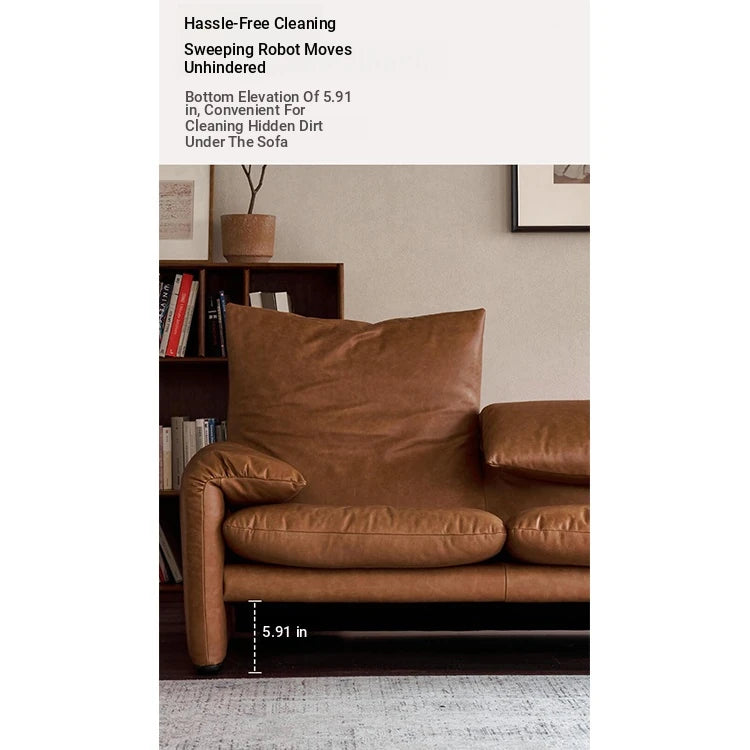 Stylish Genuine Leather Down Sofa – Luxurious Comfort for Your Living Room fme-3133