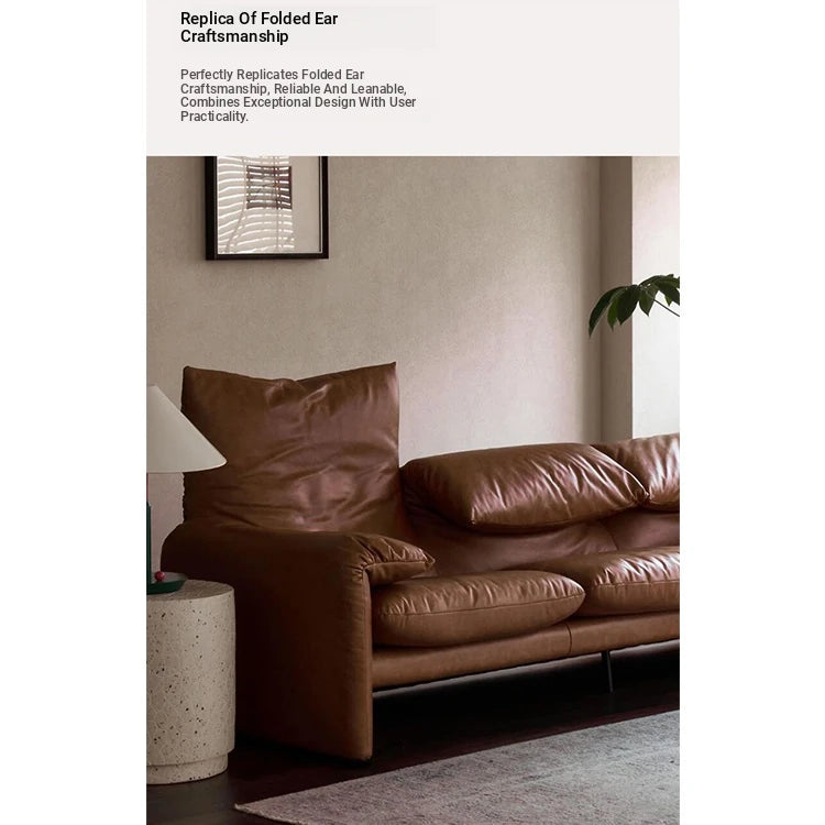 Stylish Genuine Leather Down Sofa – Luxurious Comfort for Your Living Room fme-3133