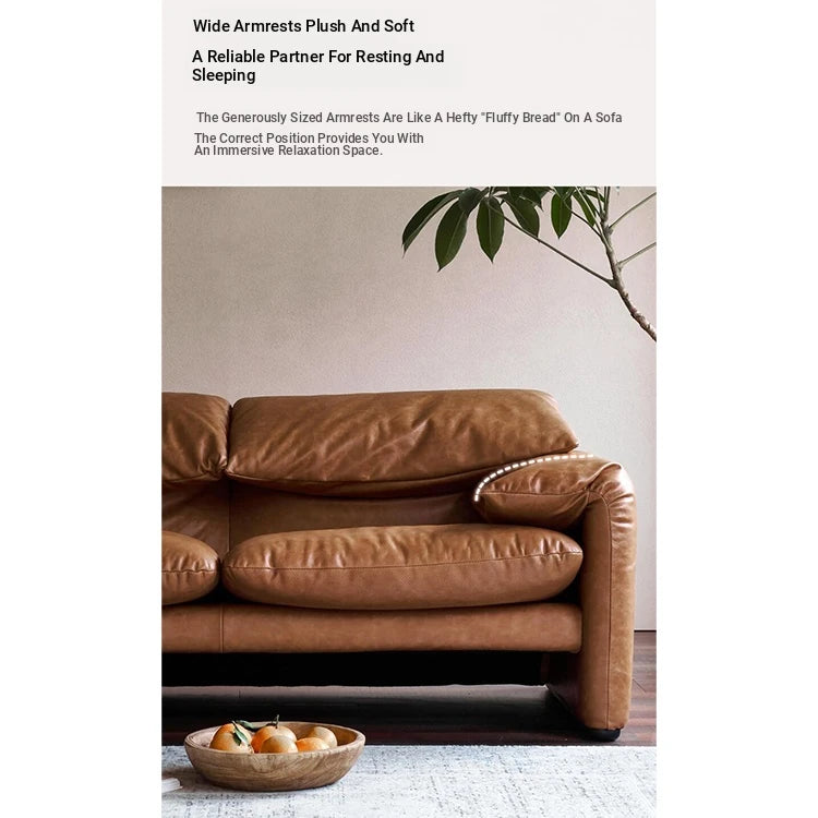 Stylish Genuine Leather Down Sofa – Luxurious Comfort for Your Living Room fme-3133