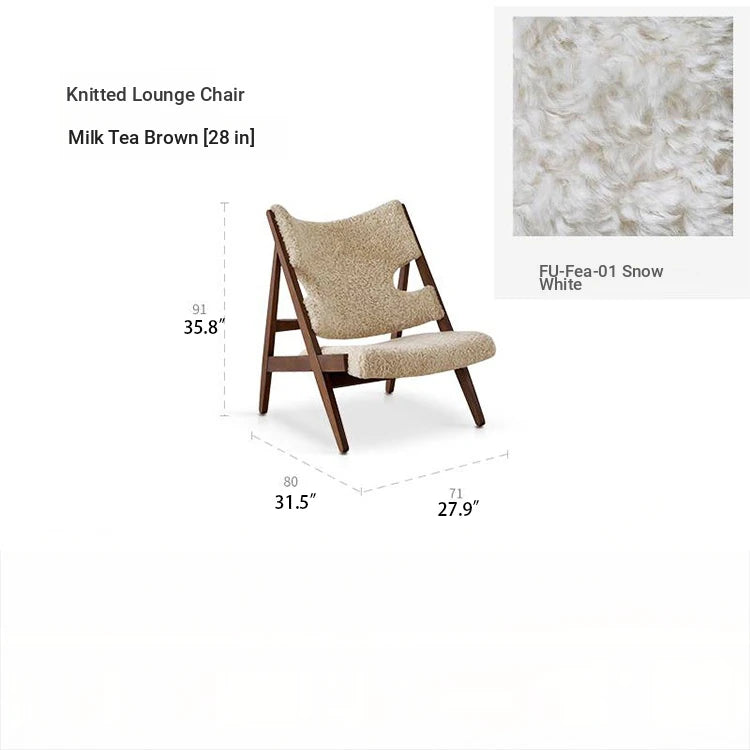 Stylish Cashmere Ash Wood Chair for Cozy Living Spaces - Perfect for Reading and Relaxation fme-3136