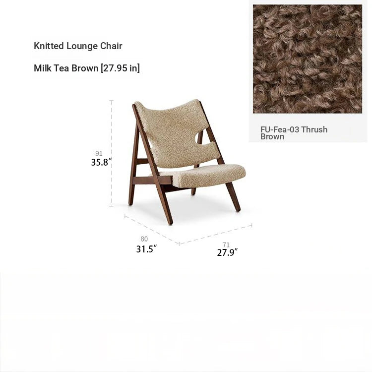 Stylish Cashmere Ash Wood Chair for Cozy Living Spaces - Perfect for Reading and Relaxation fme-3136
