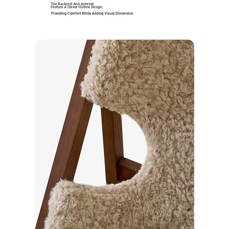 Stylish Cashmere Ash Wood Chair for Cozy Living Spaces - Perfect for Reading and Relaxation fme-3136