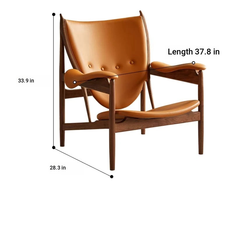 Stylish Shield-Shaped Chair in Ash Wood with Premium Faux & Genuine Leather – Modern Tribal Design for Elegant Interiors fme-3137