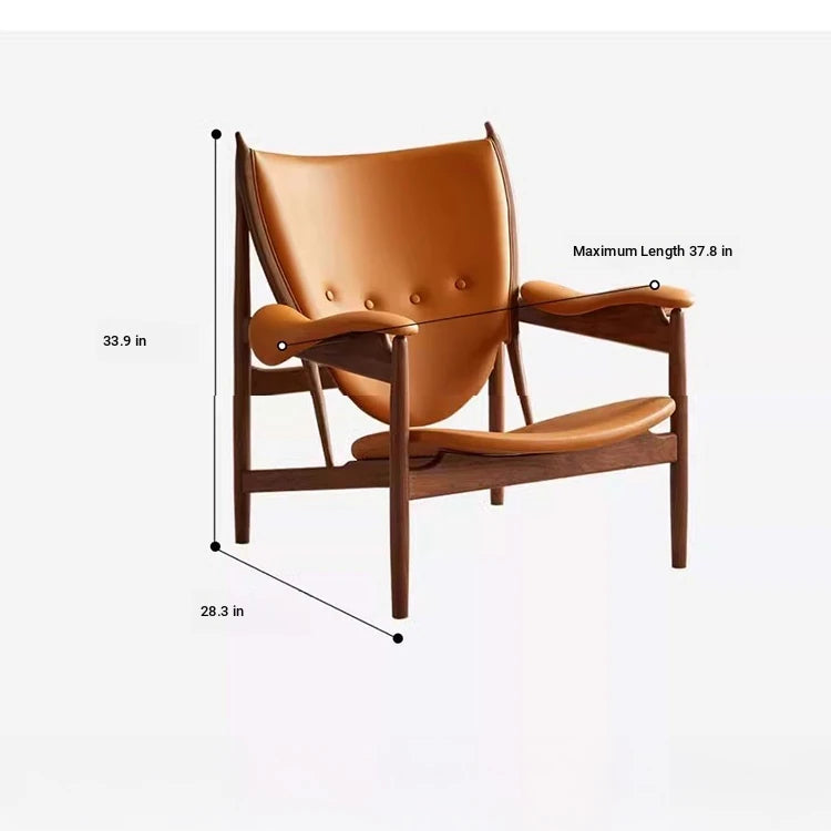 Stylish Shield-Shaped Chair in Ash Wood with Premium Faux & Genuine Leather – Modern Tribal Design for Elegant Interiors fme-3137