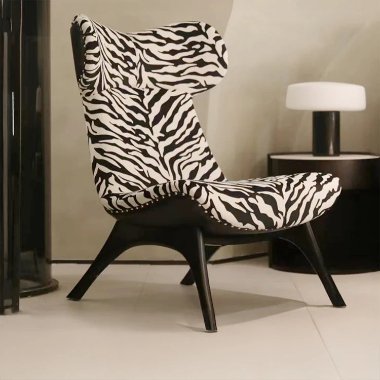 Stylish Corduroy Zebra Print Accent Chair for Modern Living Spaces - Eye-Catching Design and Comfort fme-3138