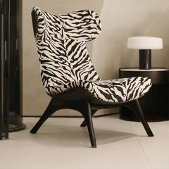 Stylish Corduroy Zebra Print Accent Chair for Modern Living Spaces - Eye-Catching Design and Comfort fme-3138
