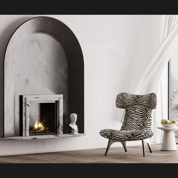 Stylish Corduroy Zebra Print Accent Chair for Modern Living Spaces - Eye-Catching Design and Comfort fme-3138