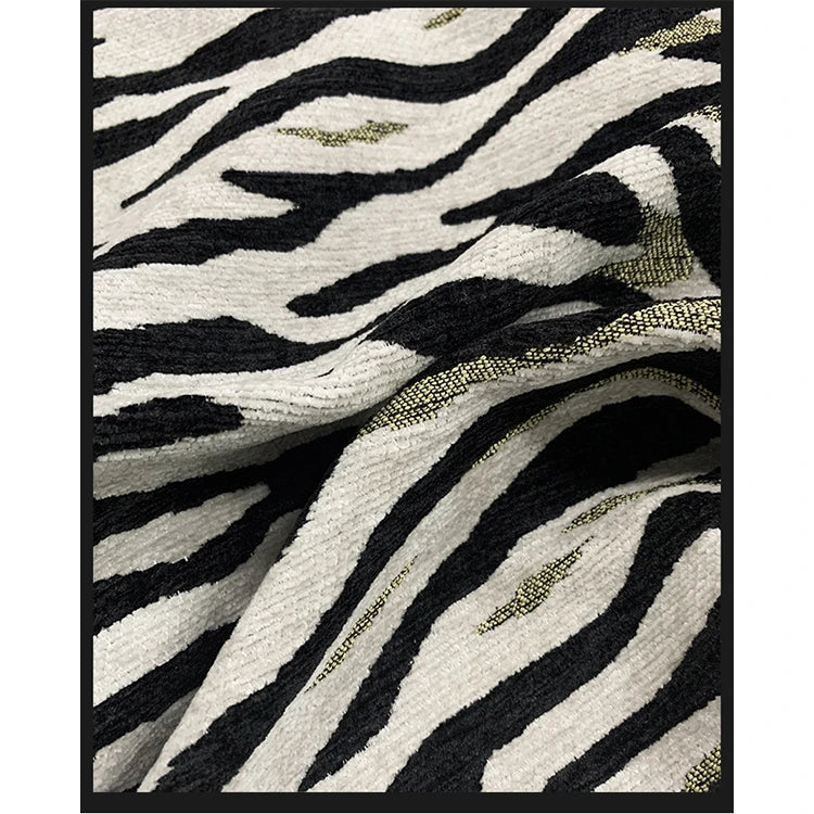 Stylish Corduroy Zebra Print Accent Chair for Modern Living Spaces - Eye-Catching Design and Comfort fme-3138