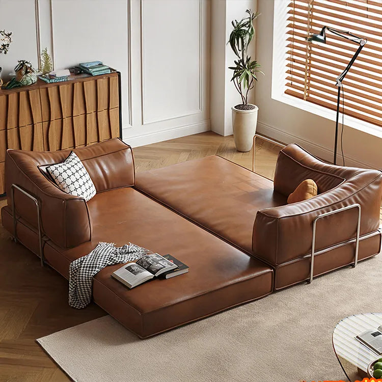 Sofa Brown Beige Black Synthetic leather Down Stuffing cotton fmgj-6329
