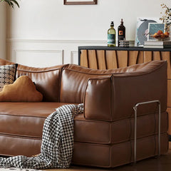 Sofa Brown Beige Black Synthetic leather Down Stuffing cotton fmgj-6329