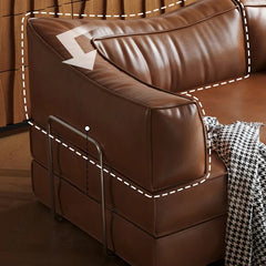 Sofa Brown Beige Black Synthetic leather Down Stuffing cotton fmgj-6329
