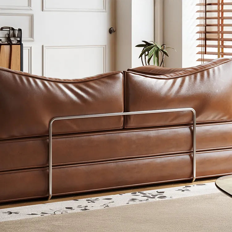 Sofa Brown Beige Black Synthetic leather Down Stuffing cotton fmgj-6329