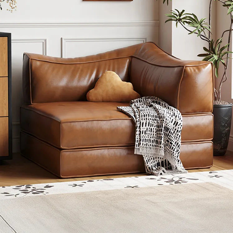 Sofa Brown Beige Black Synthetic leather Down Stuffing cotton fmgj-6329