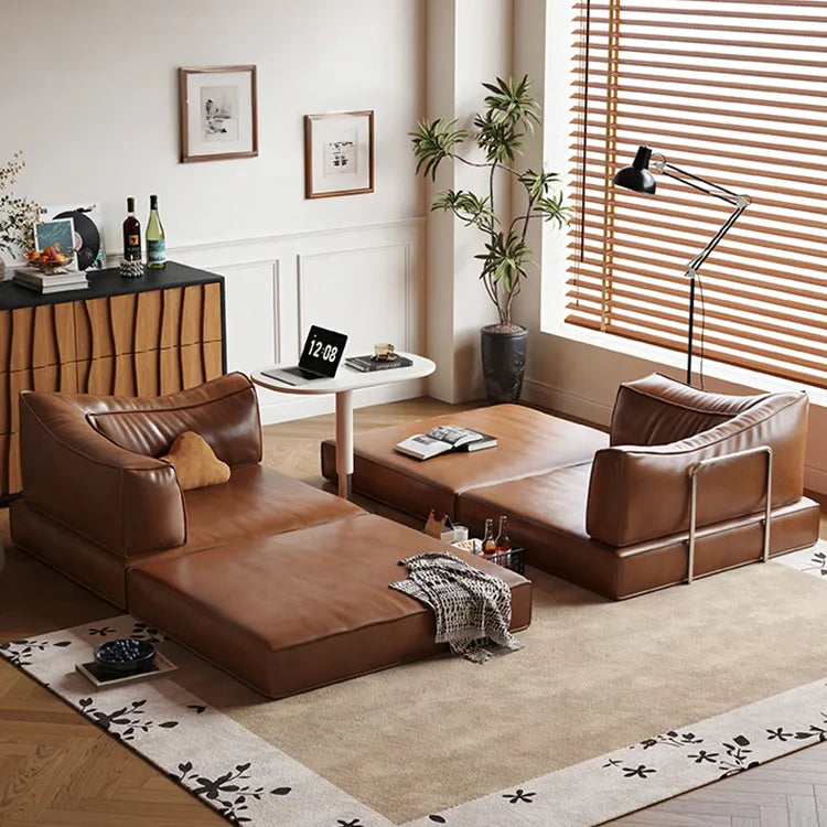 Sofa Brown Beige Black Synthetic leather Down Stuffing cotton fmgj-6329