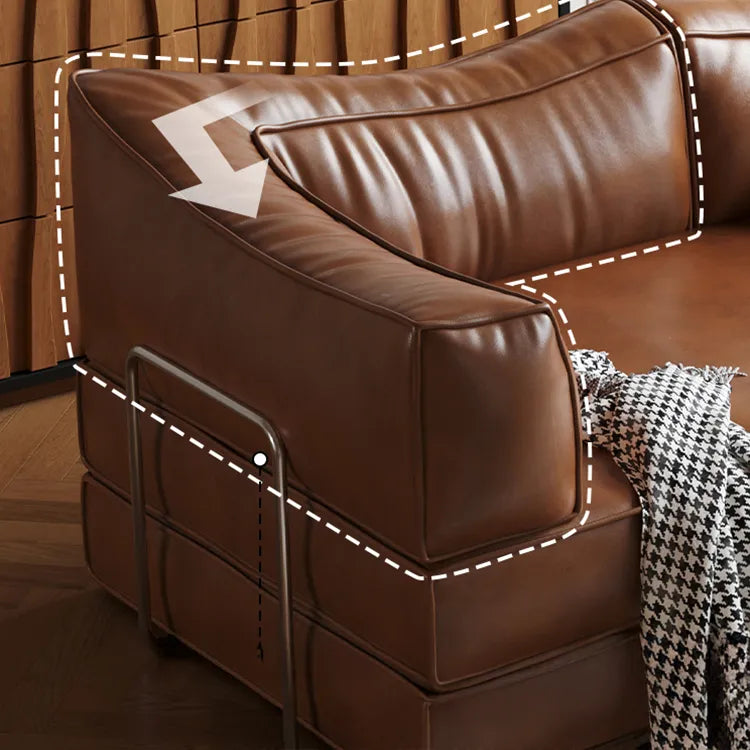 Sofa Brown Beige Black Synthetic leather Down Stuffing cotton fmgj-6329