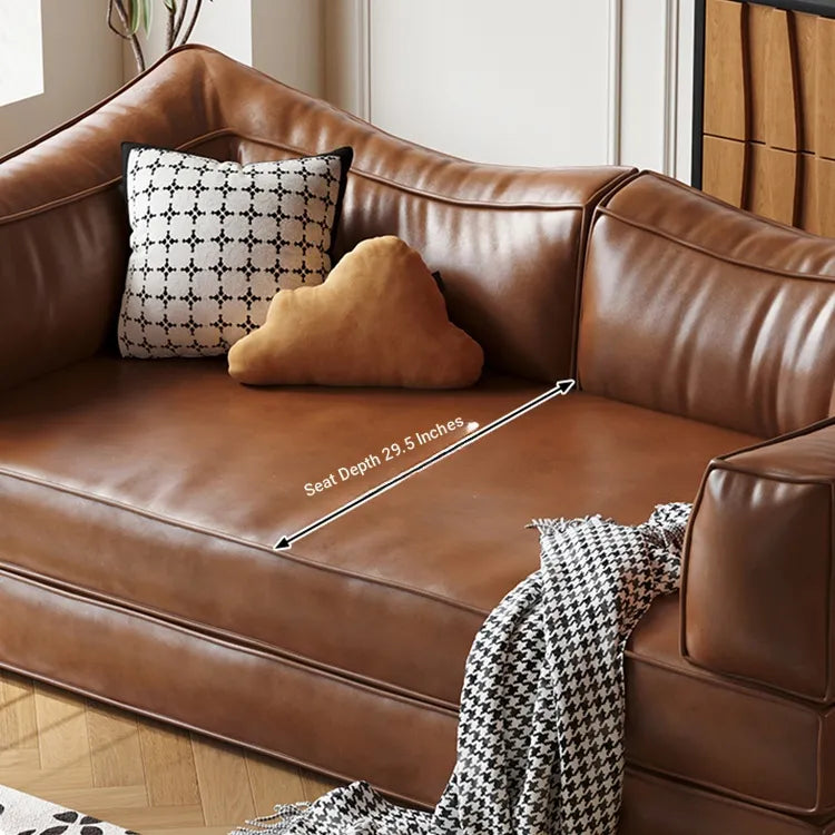 Sofa Brown Beige Black Synthetic leather Down Stuffing cotton fmgj-6329