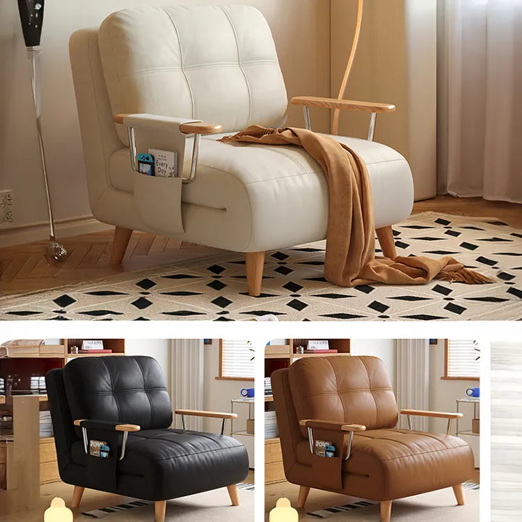 Sofa Beige Black Brown Ash wood Stuffing cotton Solid wood Synthetic leather fmgj-6330