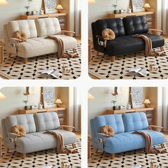 Sofa Beige Black Brown Ash wood Stuffing cotton Solid wood Synthetic leather fmgj-6330
