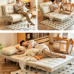 Sofa Beige Black Brown Ash wood Stuffing cotton Solid wood Synthetic leather fmgj-6330