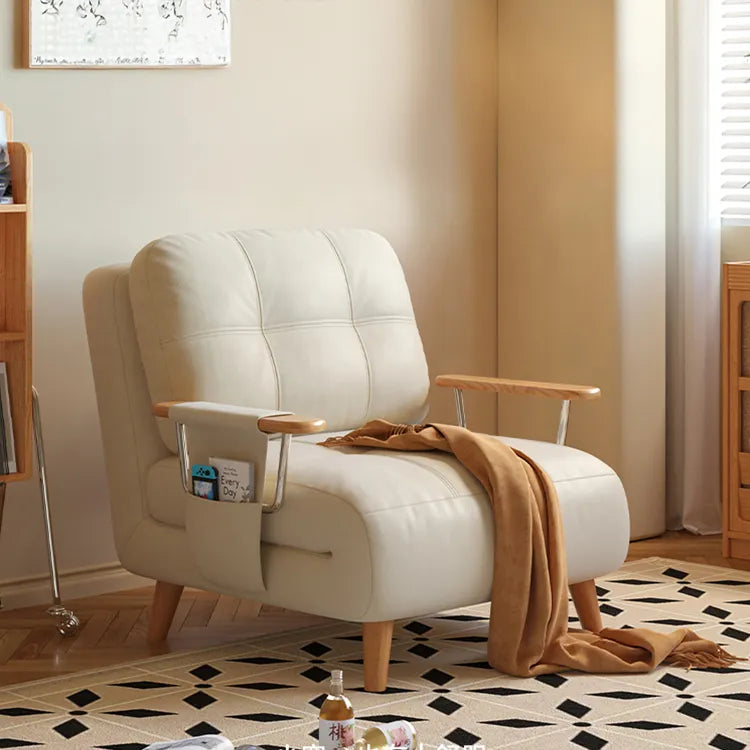 Sofa Beige Black Brown Ash wood Stuffing cotton Solid wood Synthetic leather fmgj-6330